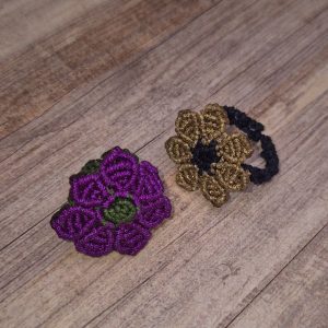 🌸 Anillos de flor tejidos a mano 🌸