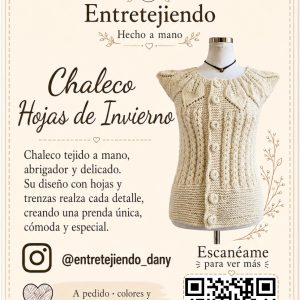 Chaleco “Hojas de Invierno” 🍃🤍